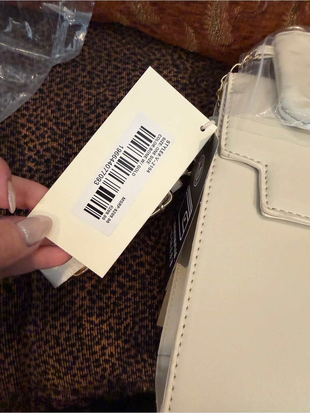 NWT Valentino Orlandi Cream Satchel with Gold Hardware Top Handle Vegan Leather - Picture 11 of 16